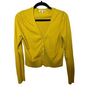 Alex Mill Yellow Sun Moon Celestial Buttons Cardigan Sweater S